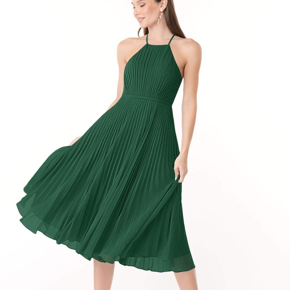 NWT Azazie x Kendall+Kylie Dasha Dress. Size A12. Color Pine (#84). Unaltered. - Picture 3 of 14
